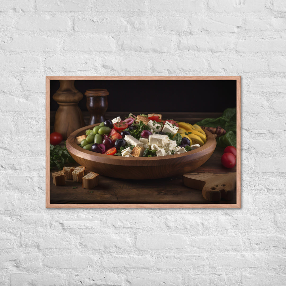 Tantalizing Greek salad Framed poster 🤤 from Yumify.AI