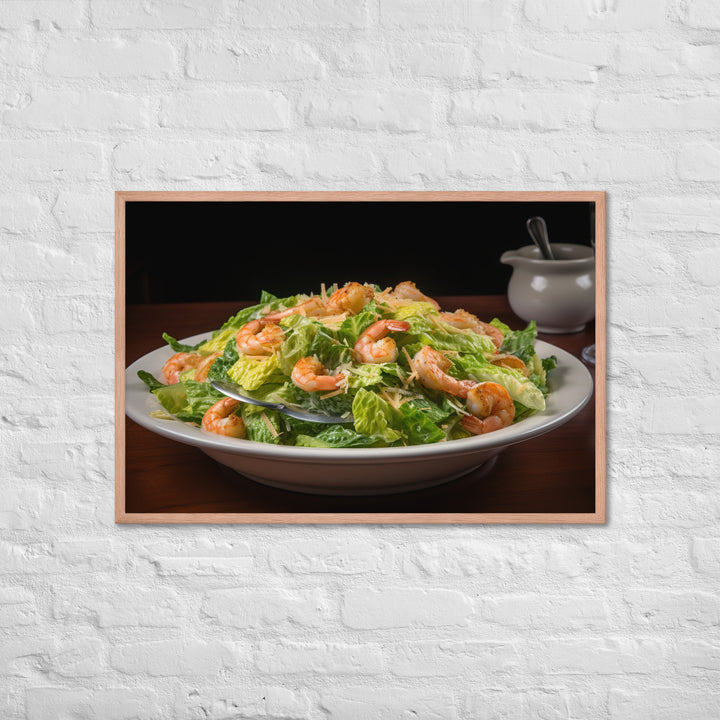 Shrimp Caesar salad Framed poster 🤤 from Yumify.AI