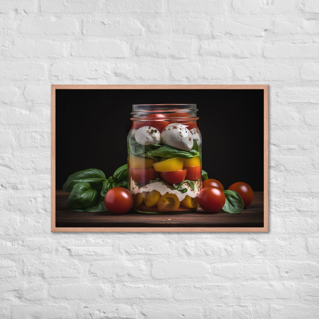 Mason Jar Caprese Salad Framed poster 🤤 from Yumify.AI