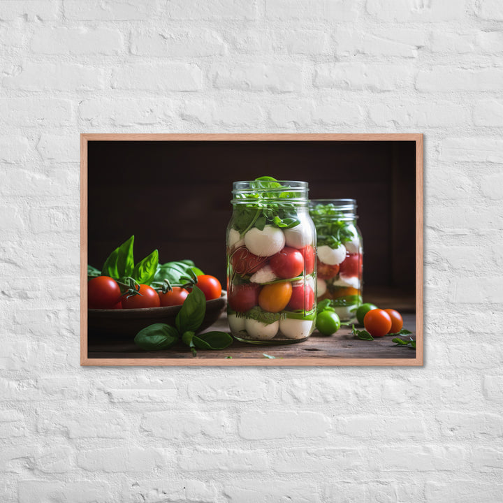 Mason Jar Caprese Salad Framed poster 🤤 from Yumify.AI