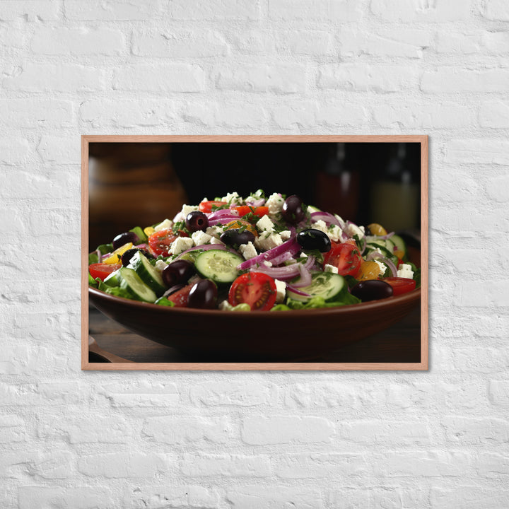 Fresh and Zesty Greek Salad Framed poster 🤤 from Yumify.AI