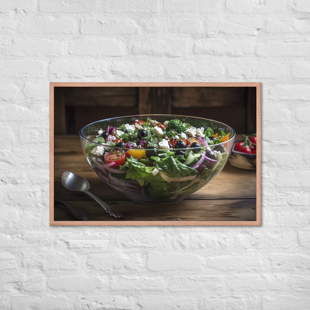 Colorful and refreshing Greek salad Framed poster 🤤 from Yumify.AI