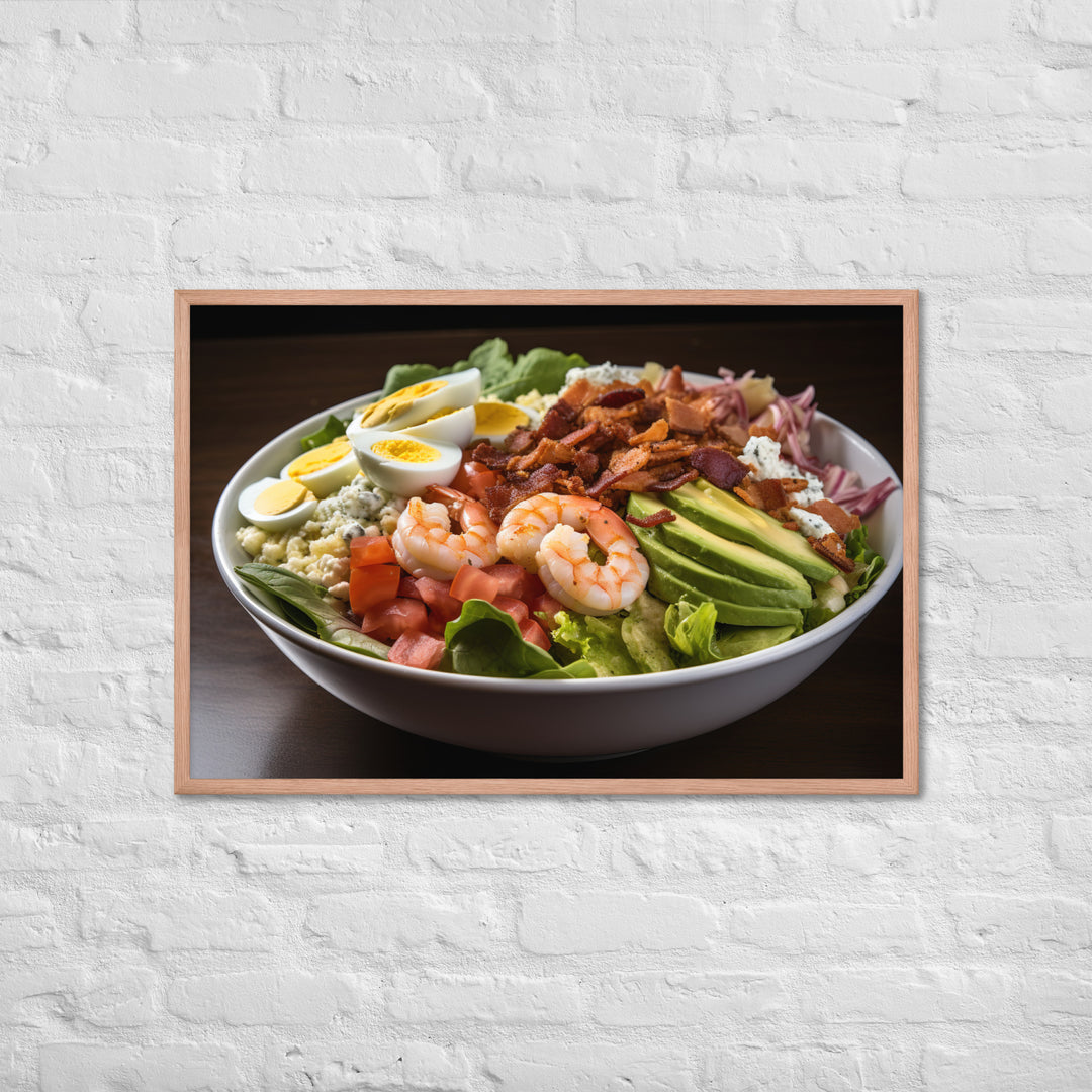 Cobb salad with shrimp Framed poster 🤤 from Yumify.AI