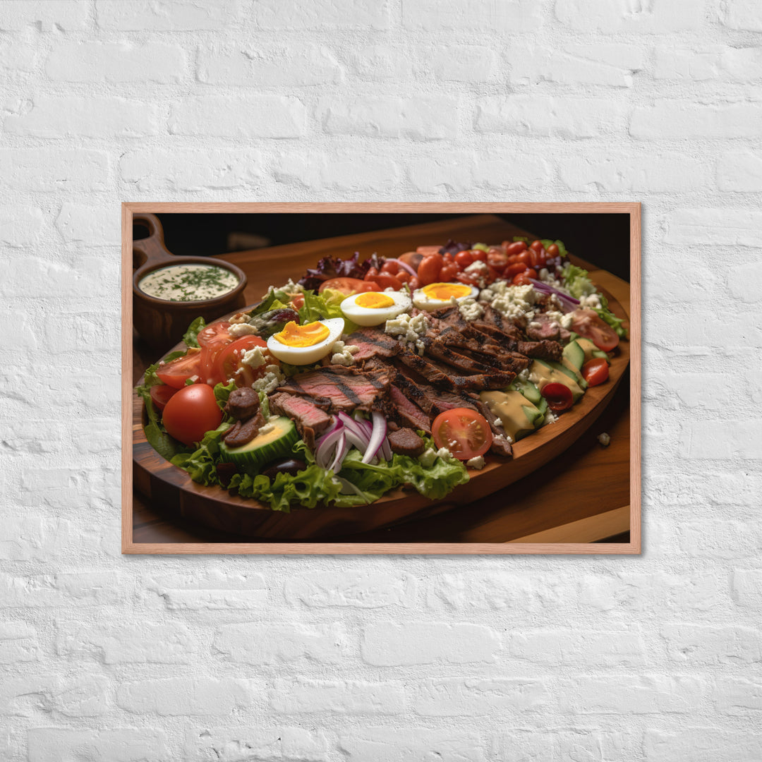 Cobb salad with grilled steak Framed poster 🤤 from Yumify.AI