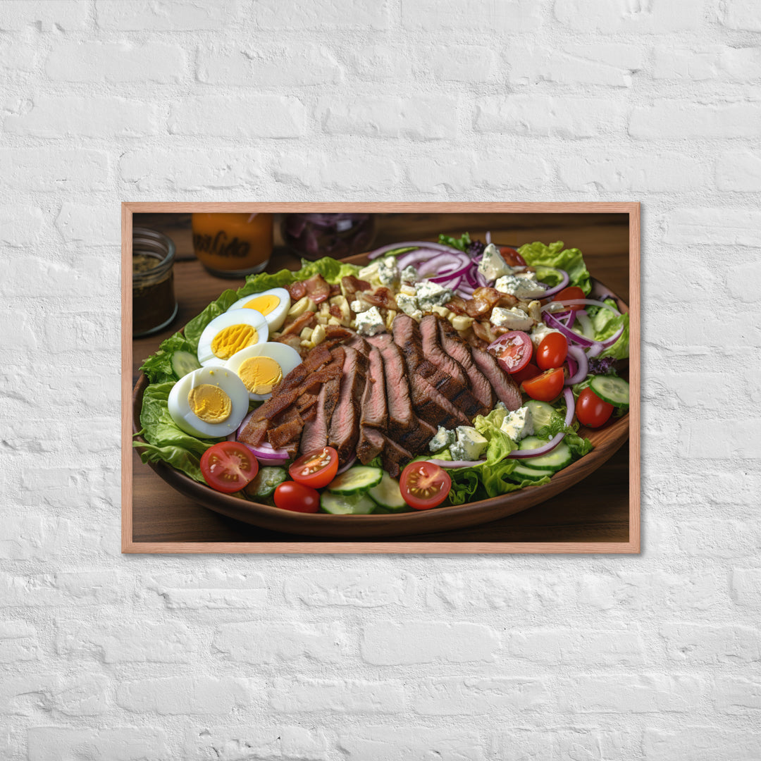 Cobb salad with grilled steak Framed poster 🤤 from Yumify.AI