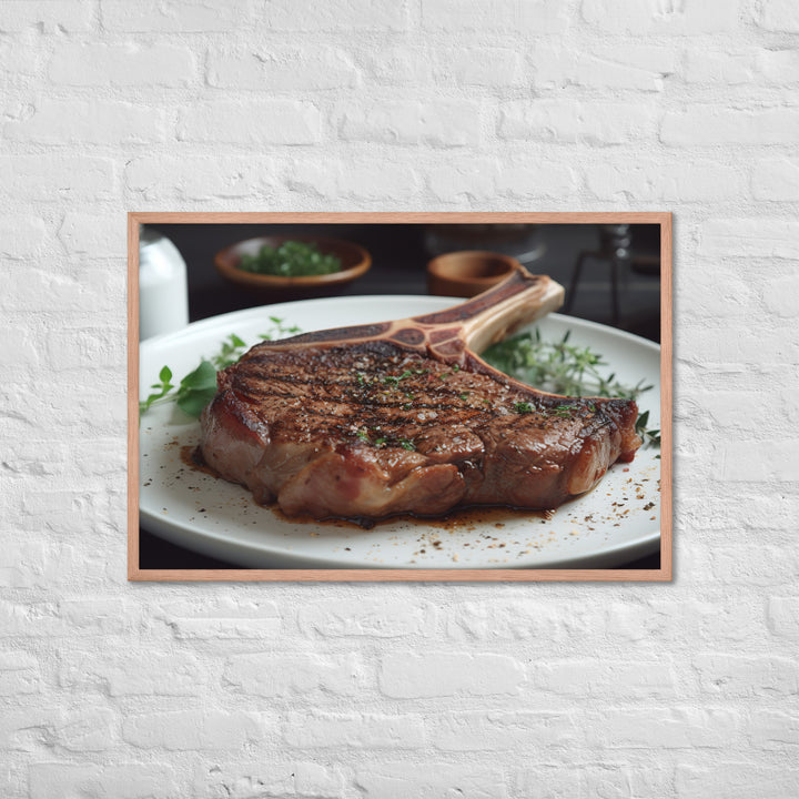 T-Bone Steak Medium Rare Framed poster 🤤 from Yumify.AI