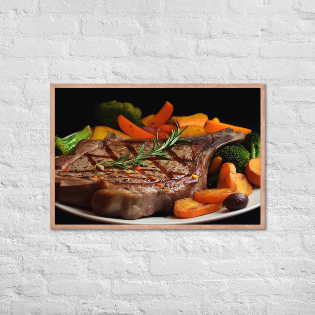 T-Bone Steak Medium Rare Framed poster 🤤 from Yumify.AI