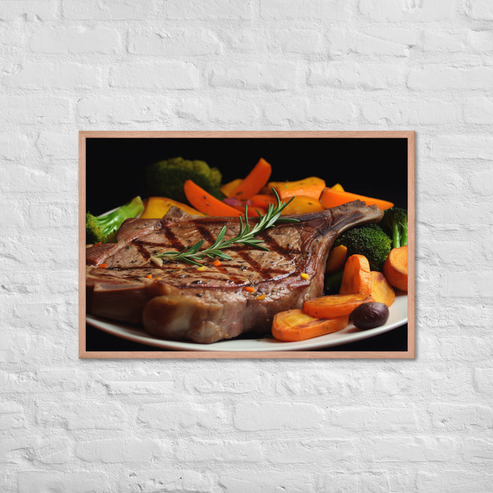 T-Bone Steak Medium Rare Framed poster 🤤 from Yumify.AI