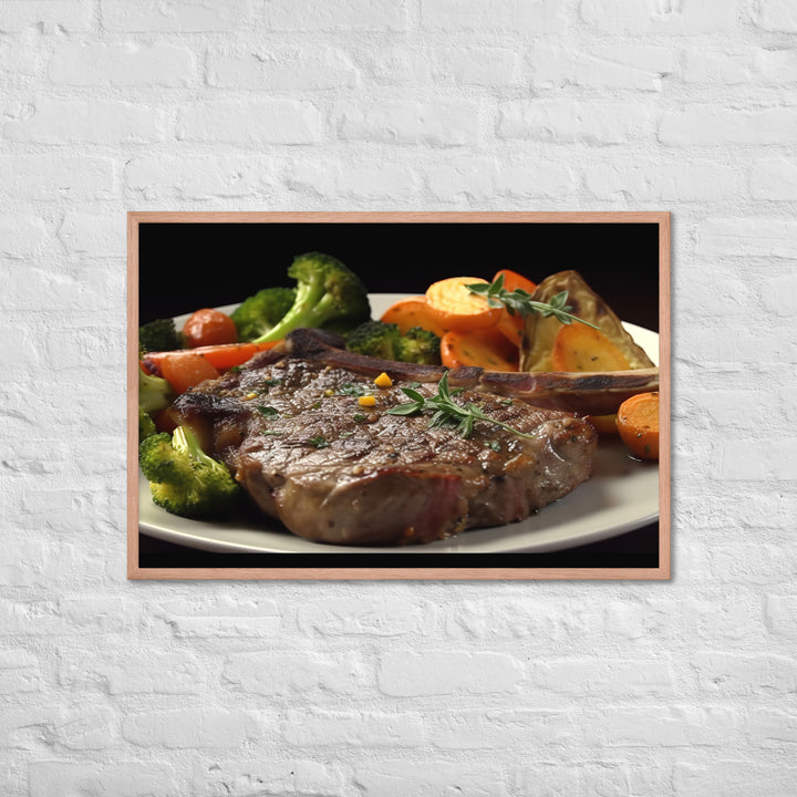 T-Bone Steak Medium Rare Framed poster 🤤 from Yumify.AI