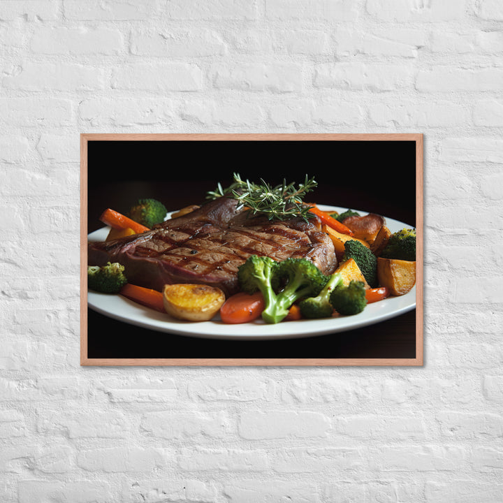 T-Bone Steak Medium Rare Framed poster 🤤 from Yumify.AI