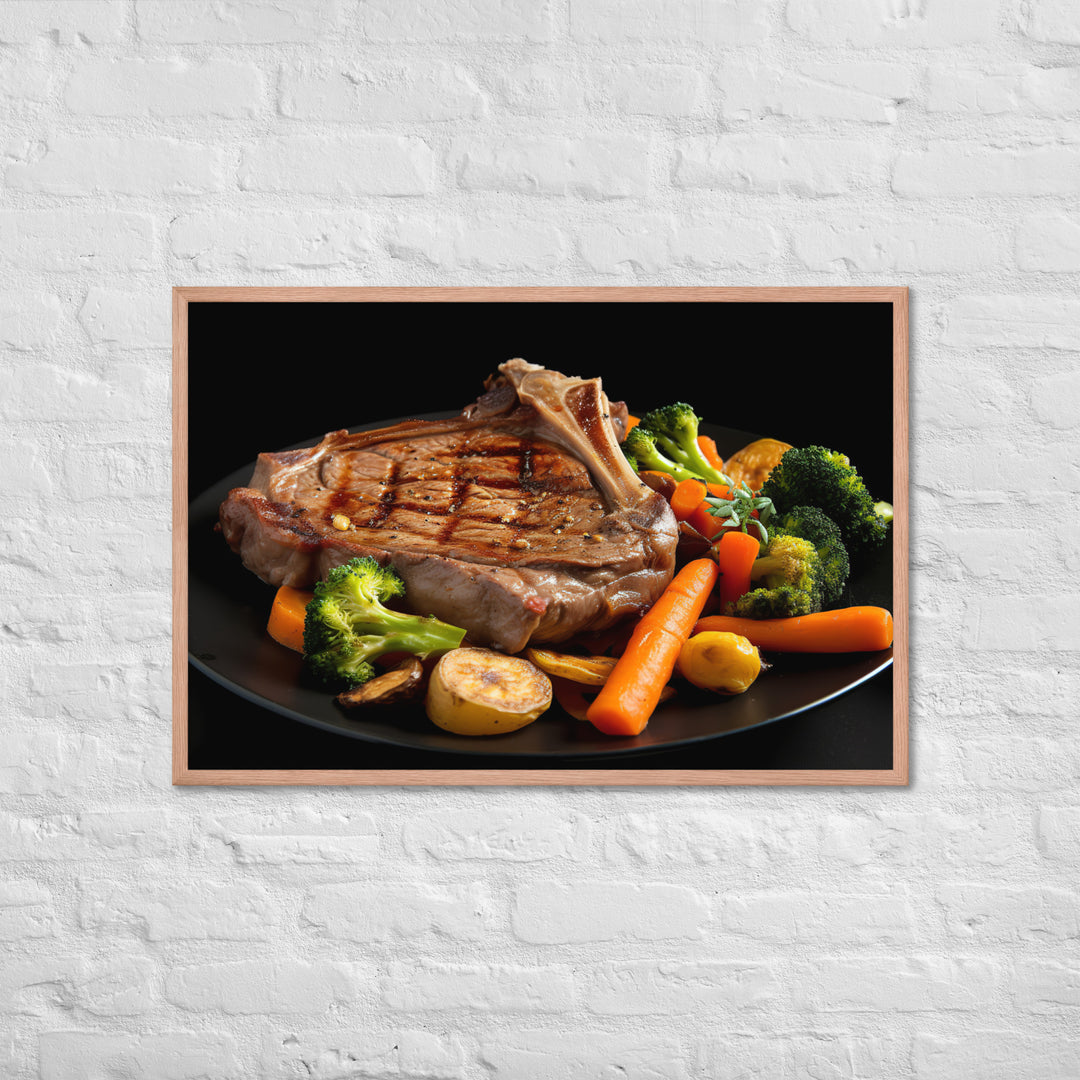 T-Bone Steak Medium Rare Framed poster 🤤 from Yumify.AI