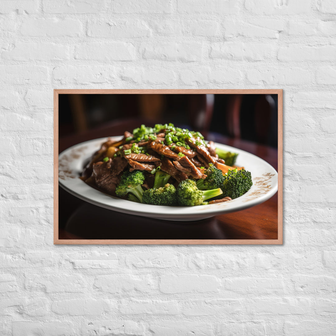 Stir Fried Flank Steak with Broccoli Framed poster 🤤 from Yumify.AI