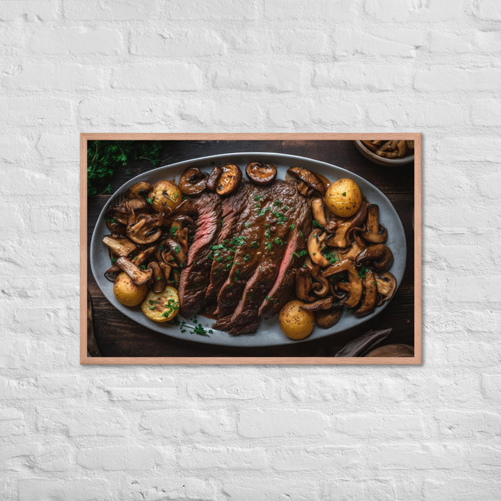 Skillet Seared Skirt Steak Framed poster 🤤 from Yumify.AI