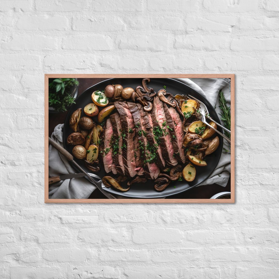 Skillet Seared Skirt Steak Framed poster 🤤 from Yumify.AI