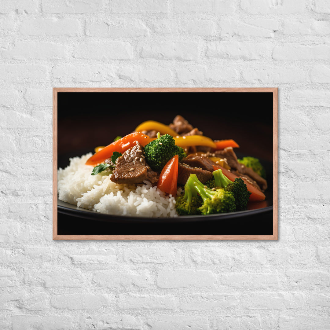 Sirloin Stir Fry with Veggies Framed poster 🤤 from Yumify.AI