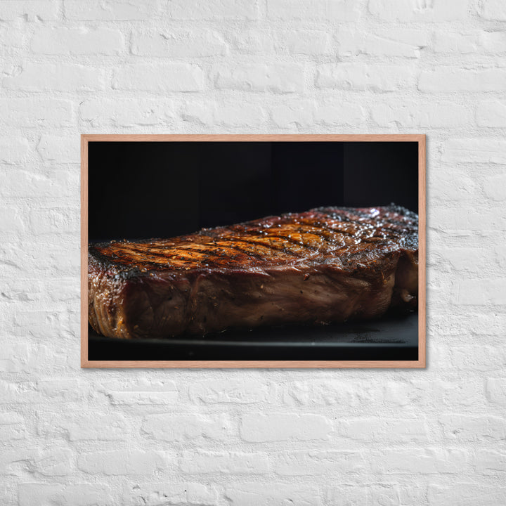 Perfectly Grilled New York Strip Steak Framed poster 🤤 from Yumify.AI