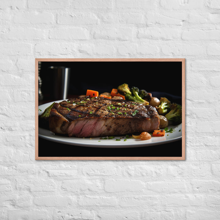 New York Strip Steak with Roasted Vegetables Framed poster 🤤 from Yumify.AI