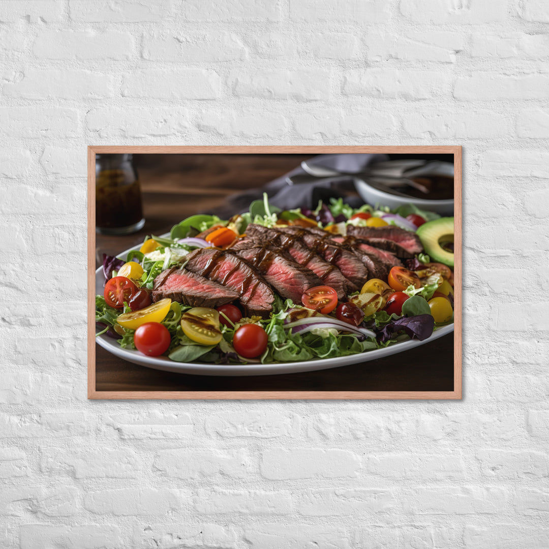 Hanger Steak Salad with Balsamic Glaze Framed poster 🤤 from Yumify.AI