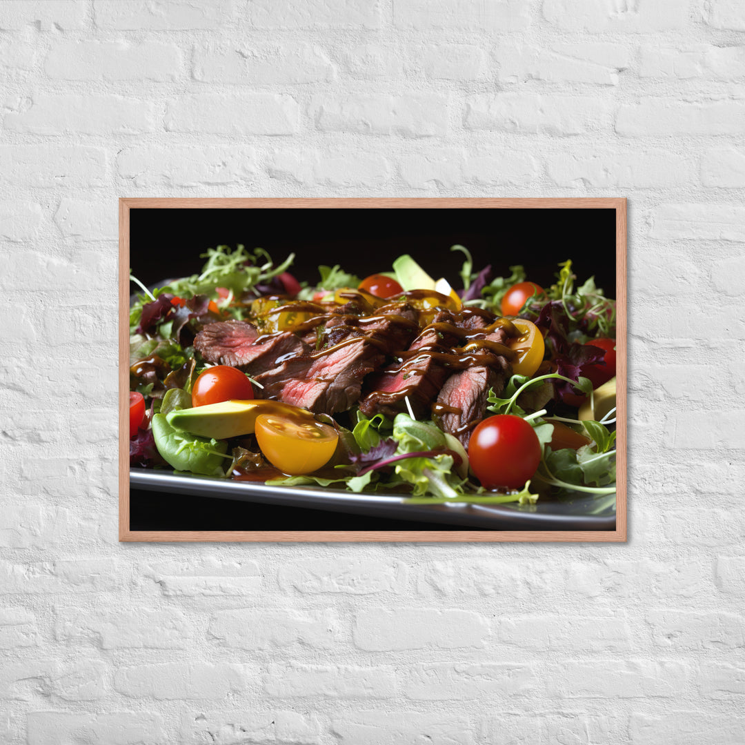 Hanger Steak Salad with Balsamic Glaze Framed poster 🤤 from Yumify.AI