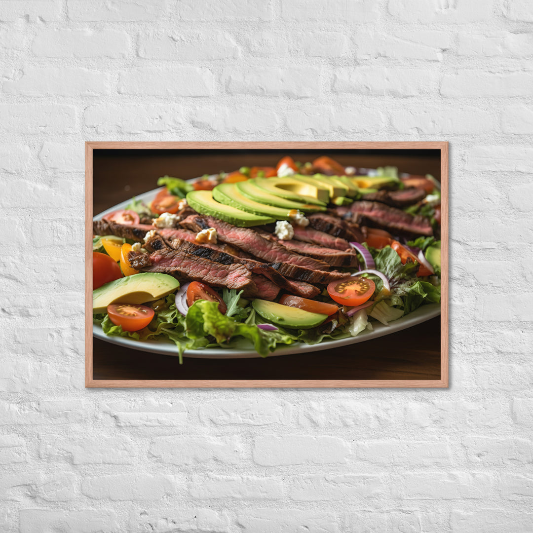 Grilled Skirt Steak Salad Framed poster 🤤 from Yumify.AI