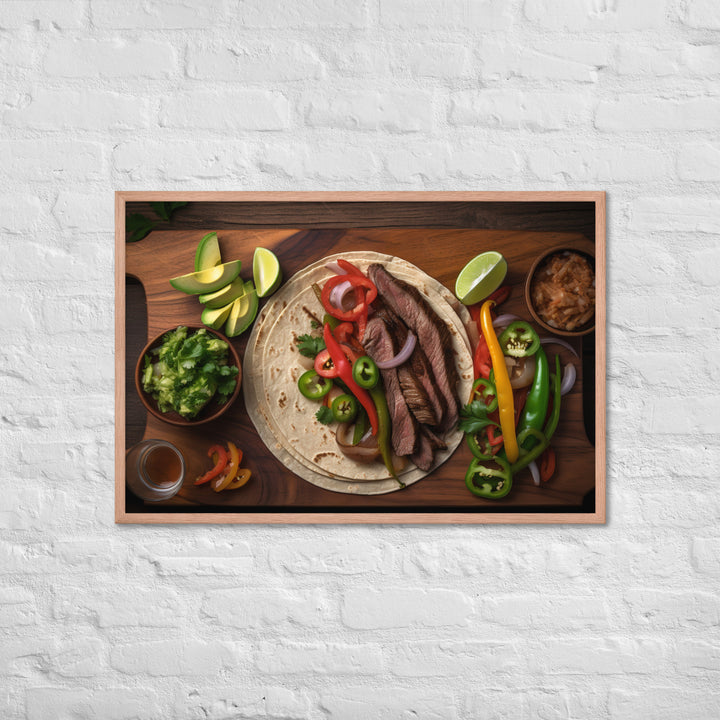 Flank Steak Fajitas with Fresh Veggies Framed poster 🤤 from Yumify.AI