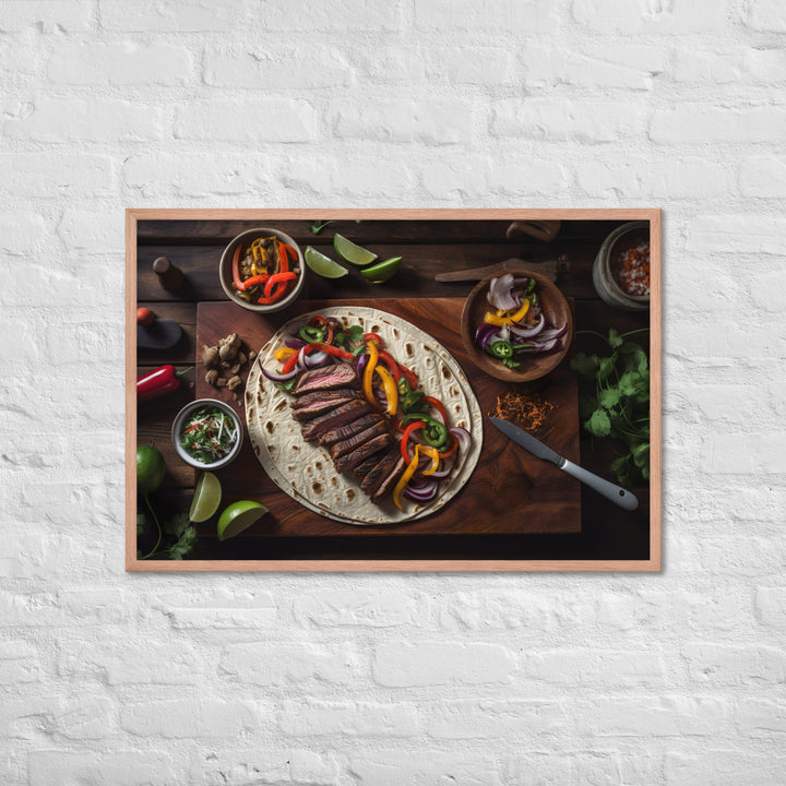 Flank Steak Fajitas with Fresh Veggies Framed poster 🤤 from Yumify.AI