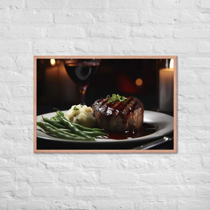 Filet Mignon with Red Wine Sauce Framed poster 🤤 from Yumify.AI