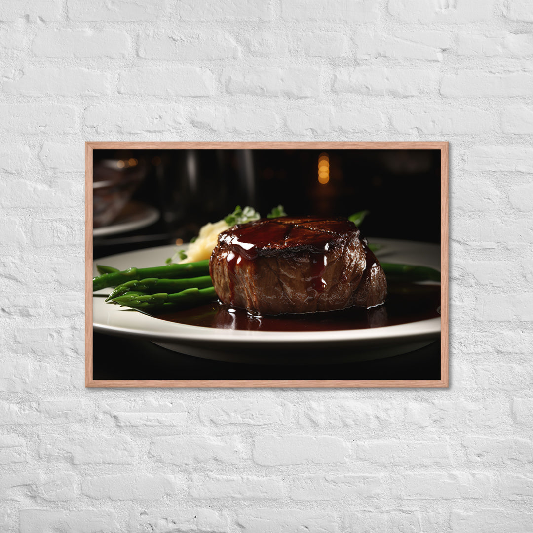 Filet Mignon with Red Wine Sauce Framed poster 🤤 from Yumify.AI