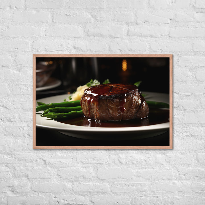 Filet Mignon with Red Wine Sauce Framed poster 🤤 from Yumify.AI