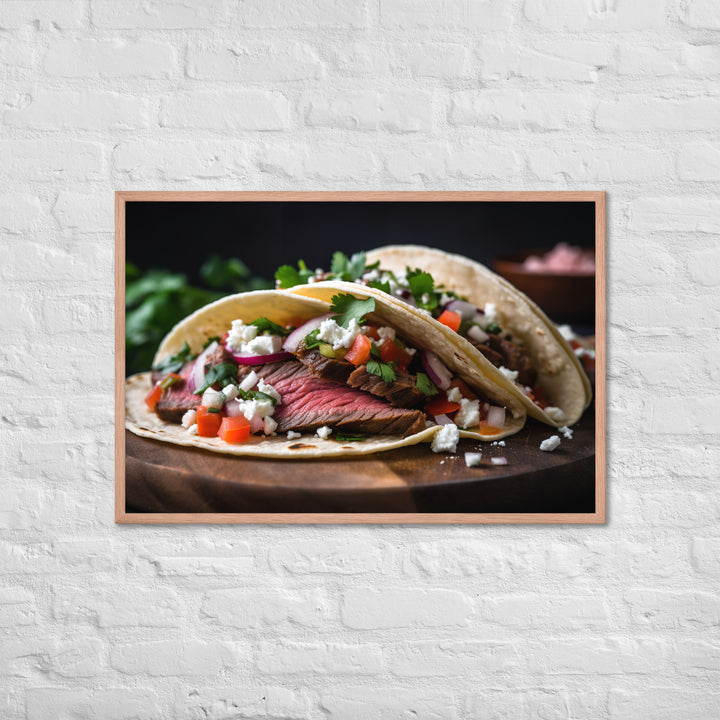 Carne Asada Tacos with Skirt Steak Framed poster 🤤 from Yumify.AI