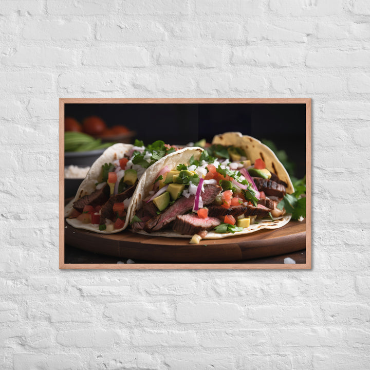 Carne Asada Tacos with Skirt Steak Framed poster 🤤 from Yumify.AI