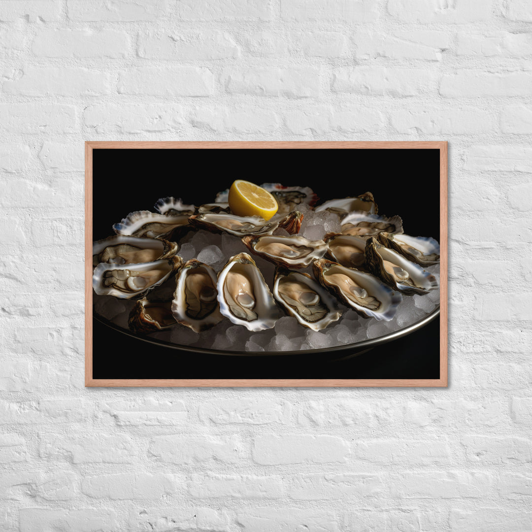 Sydney Rock Oysters on the Half Shell Framed poster 🤤 from Yumify.AI