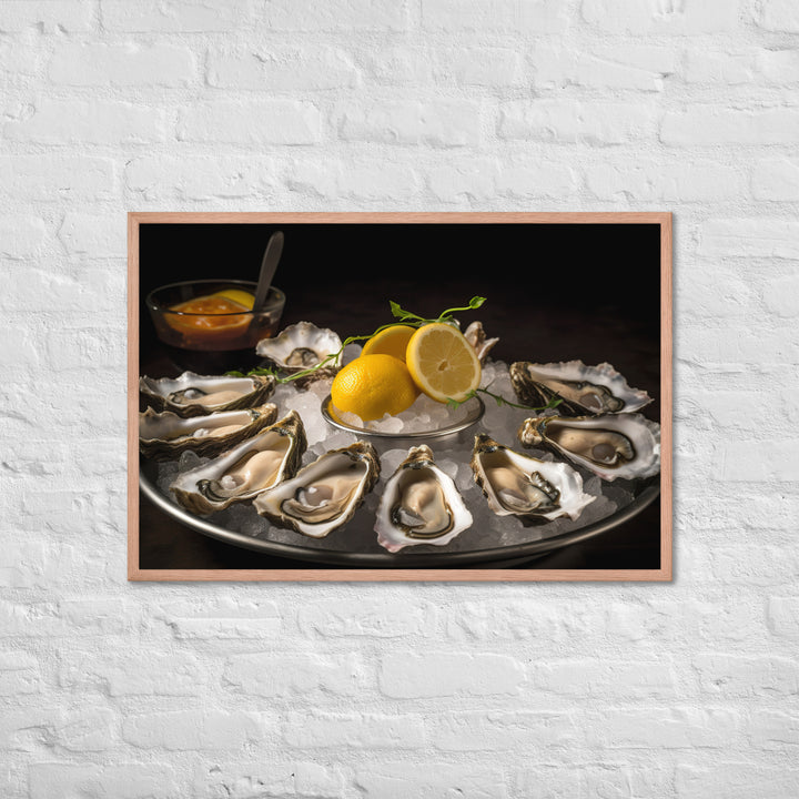 Succulent Olympia Oyster Platter Framed poster 🤤 from Yumify.AI