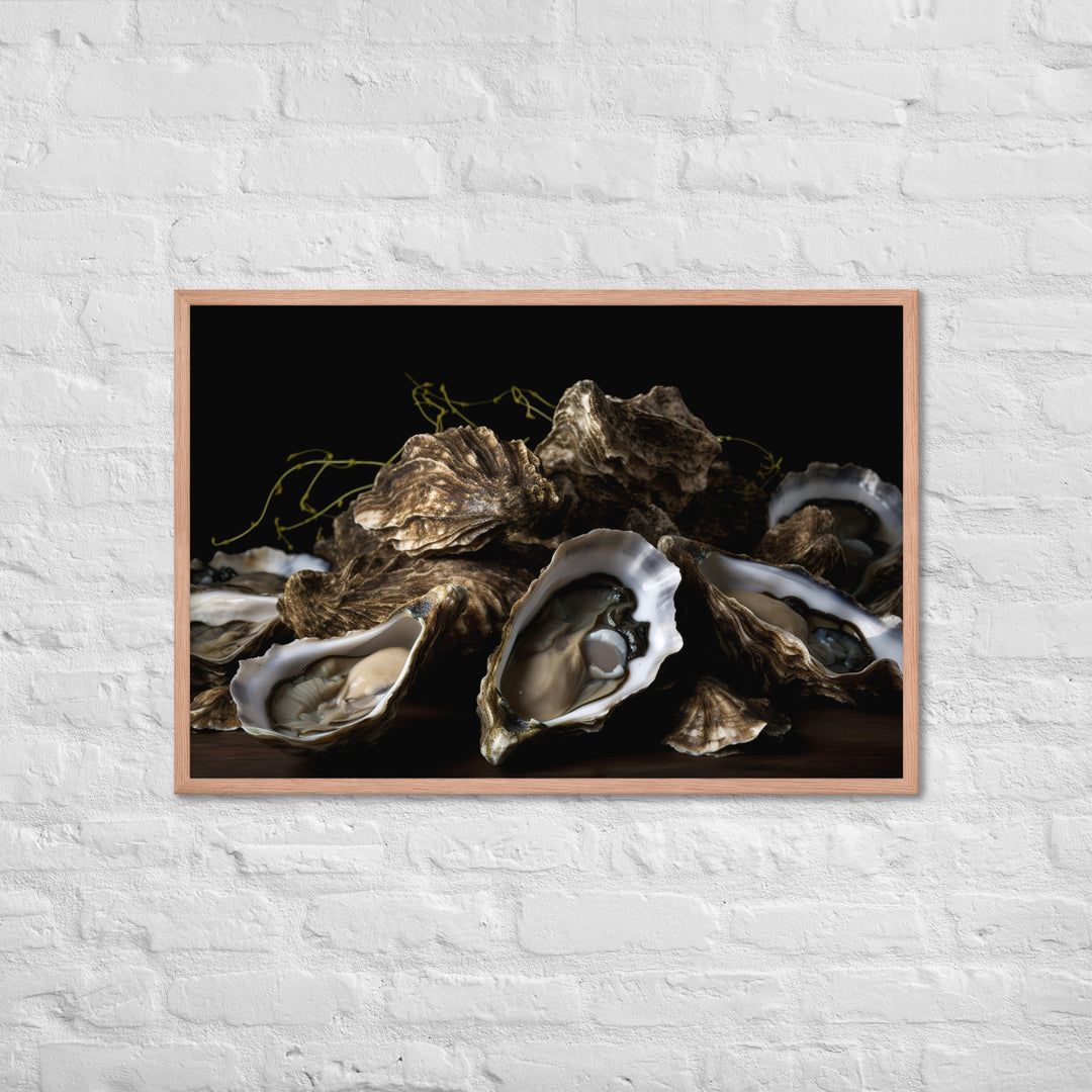 Savory Belon Oysters Framed poster 🤤 from Yumify.AI