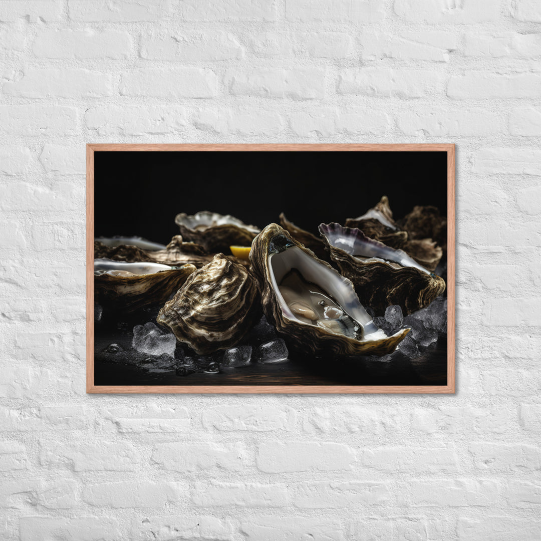 Savory Belon Oysters Framed poster 🤤 from Yumify.AI