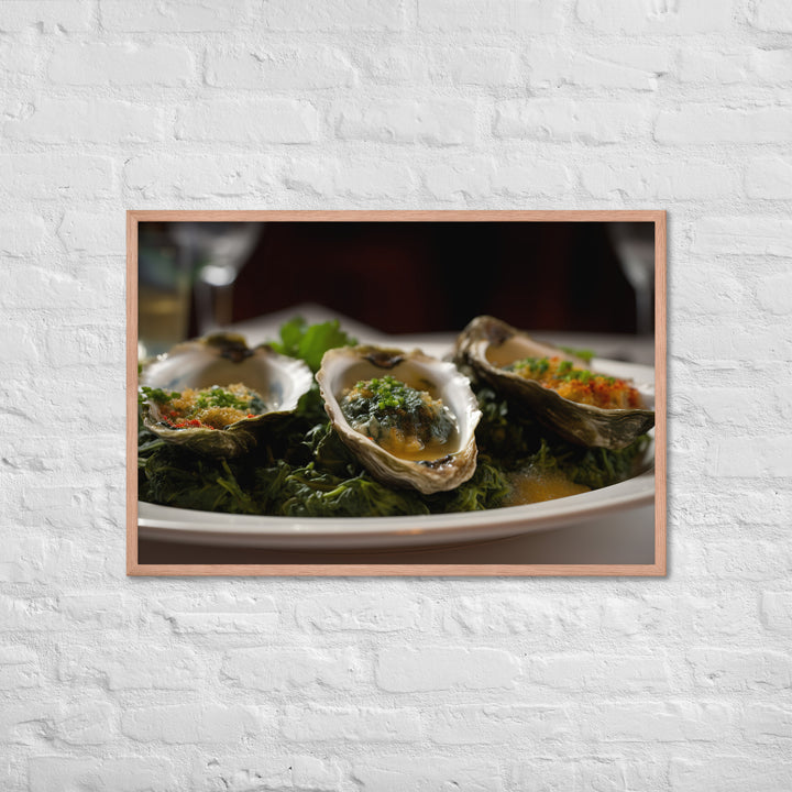 Malpeque Oysters Rockefeller Framed poster 🤤 from Yumify.AI