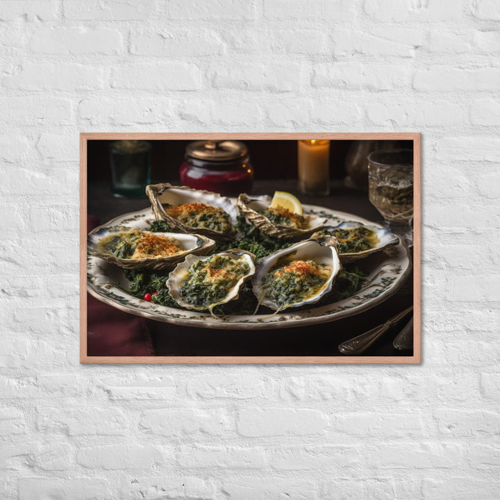 Malpeque Oysters Rockefeller Framed poster 🤤 from Yumify.AI