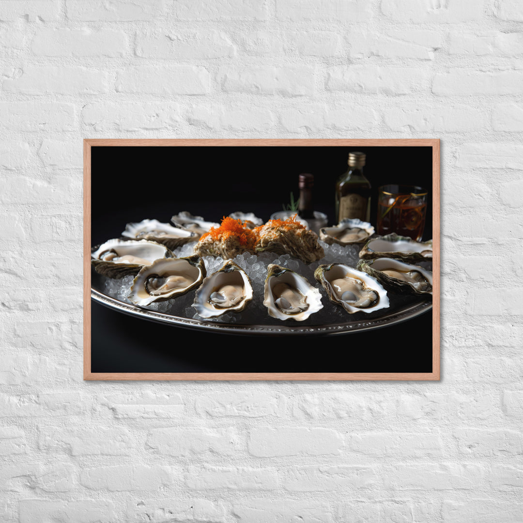 Kumamoto Oysters A Sensuous Delight Framed poster 🤤 from Yumify.AI