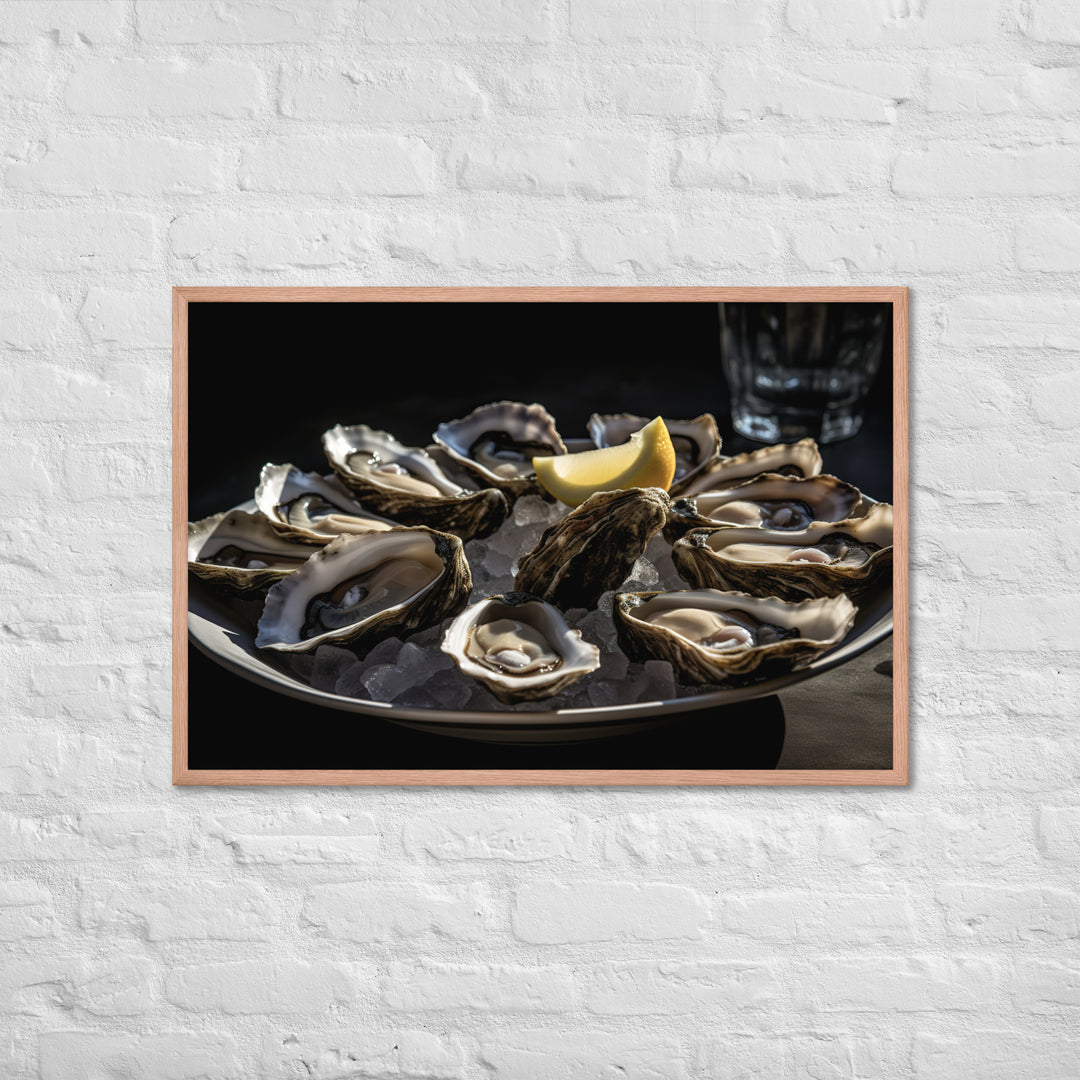 Freshly Shucked Malpeque Oysters Framed poster 🤤 from Yumify.AI