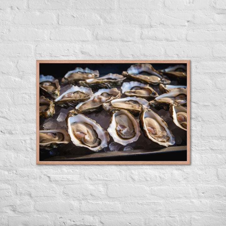 Freshly Shucked Malpeque Oysters Framed poster 🤤 from Yumify.AI