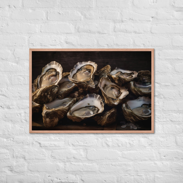 Freshly Shucked Malpeque Oysters Framed poster 🤤 from Yumify.AI