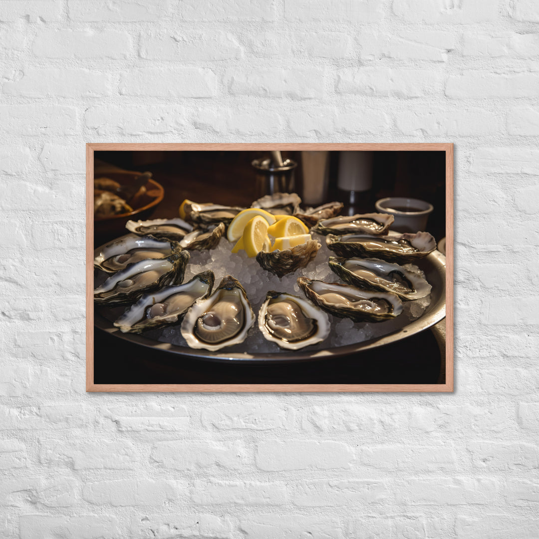 Freshly Shucked Malpeque Oysters Framed poster 🤤 from Yumify.AI