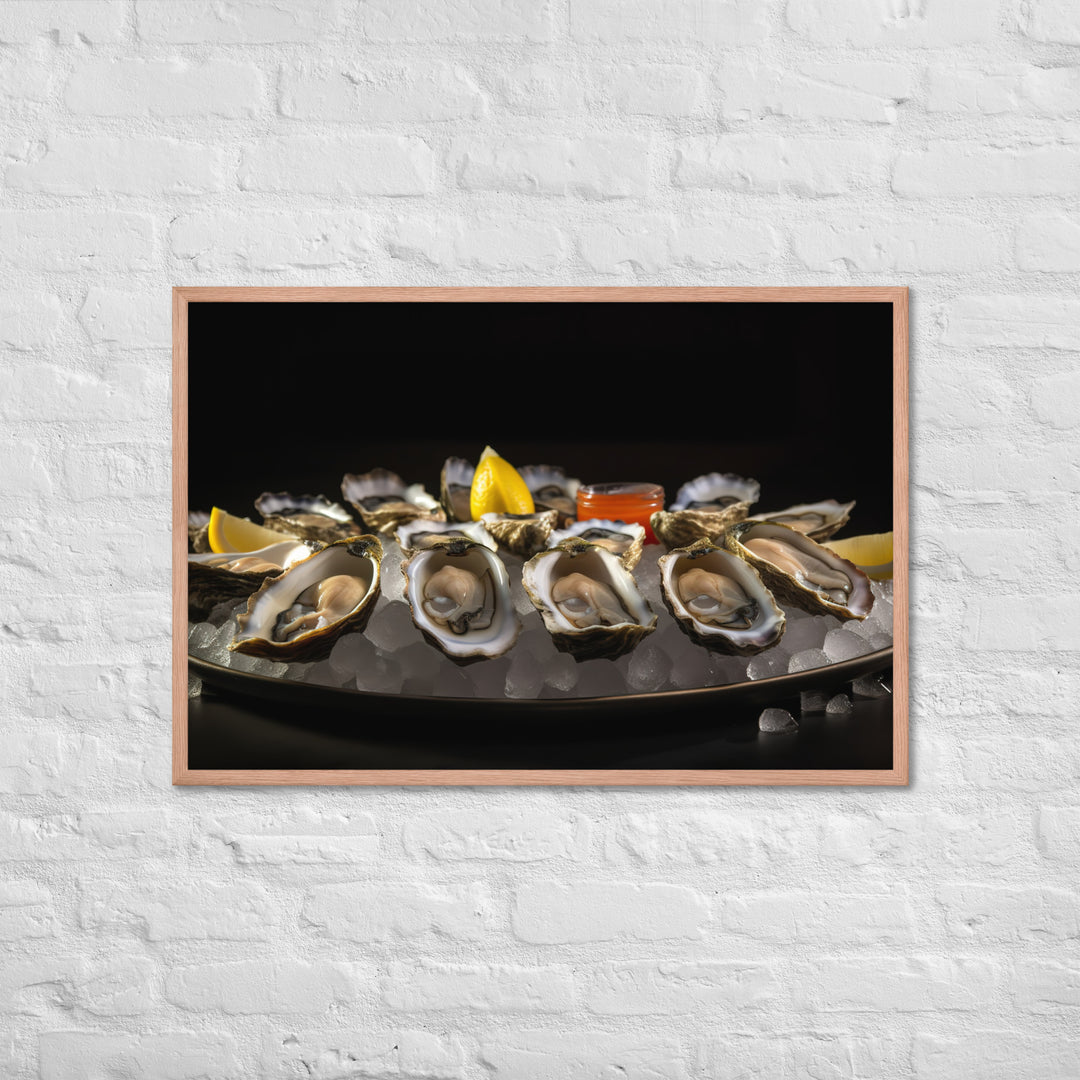 Freshly Shucked Malpeque Oysters Framed poster 🤤 from Yumify.AI