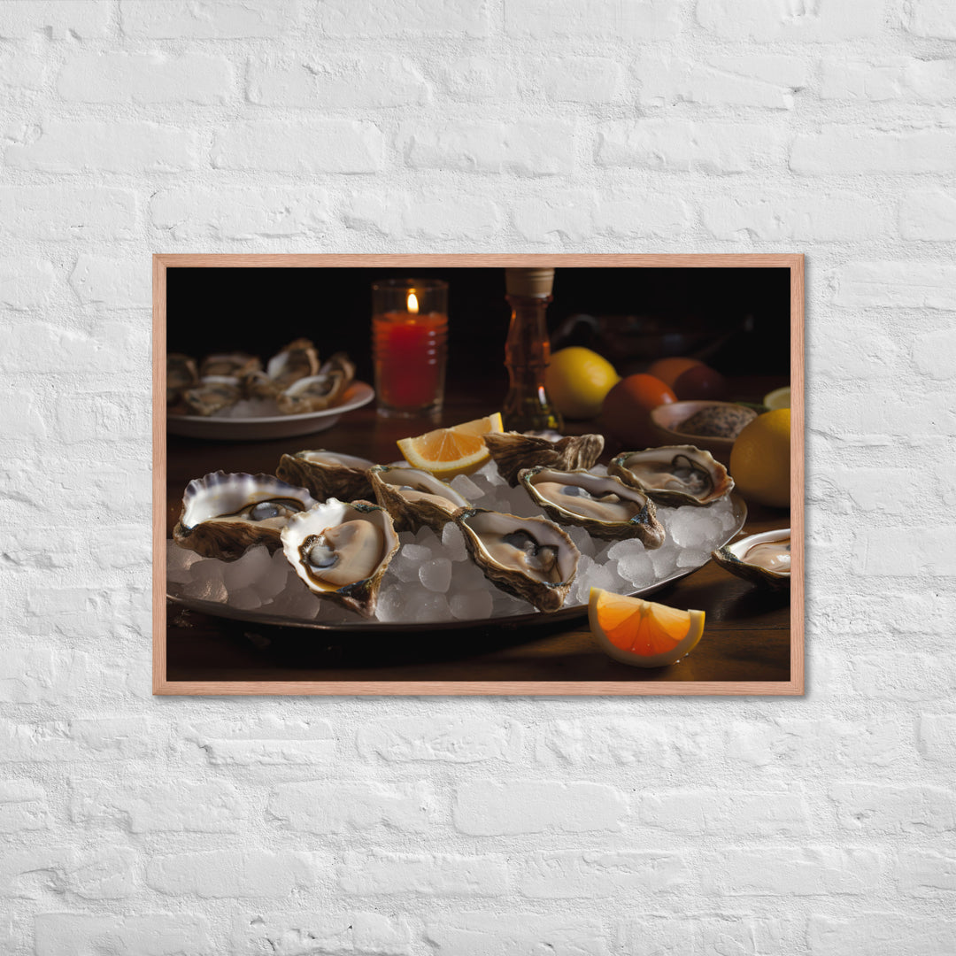 Freshly Shucked Malpeque Oysters Framed poster 🤤 from Yumify.AI