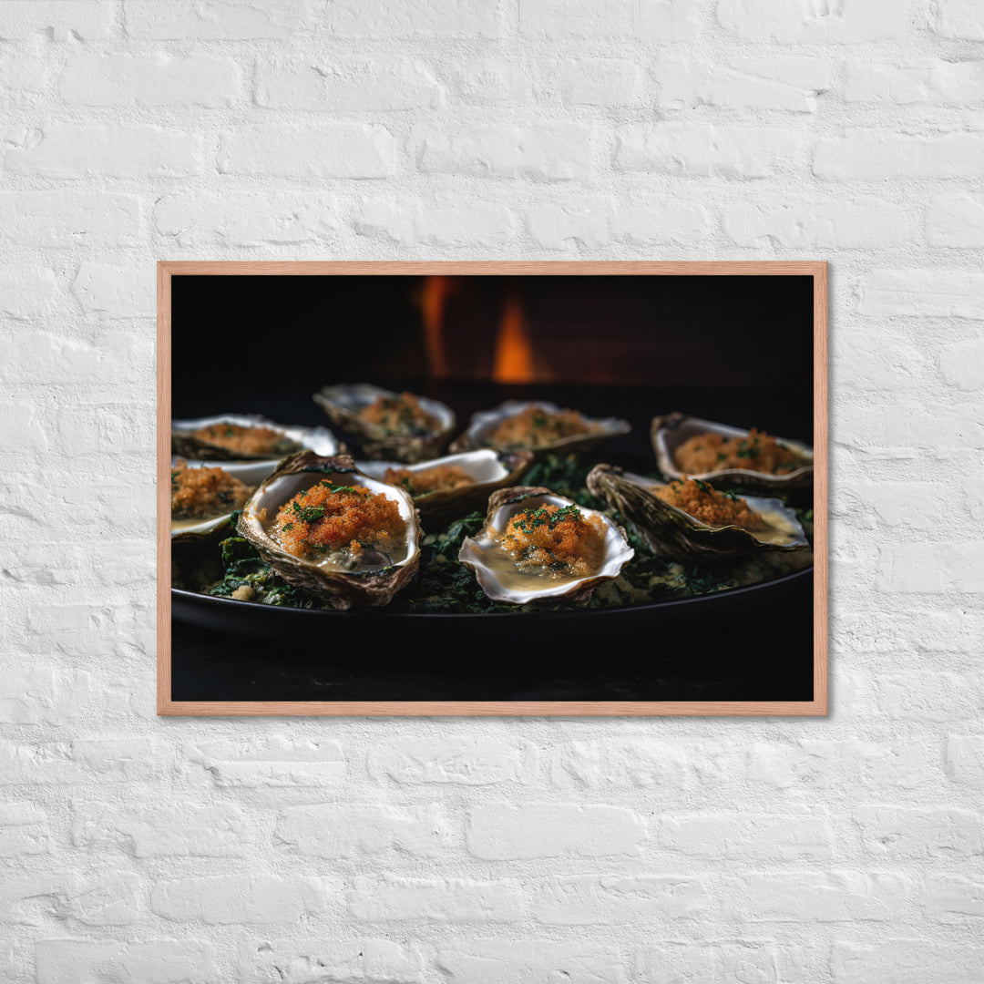 Eastern Oysters Rockefeller Framed poster 🤤 from Yumify.AI
