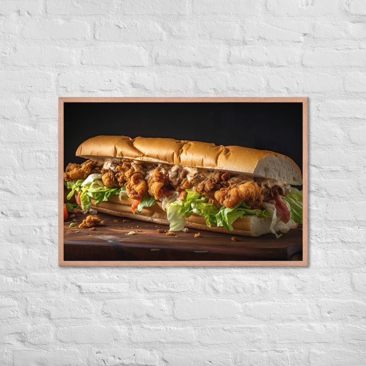 Eastern Oyster Po Boy Sandwich Framed poster 🤤 from Yumify.AI