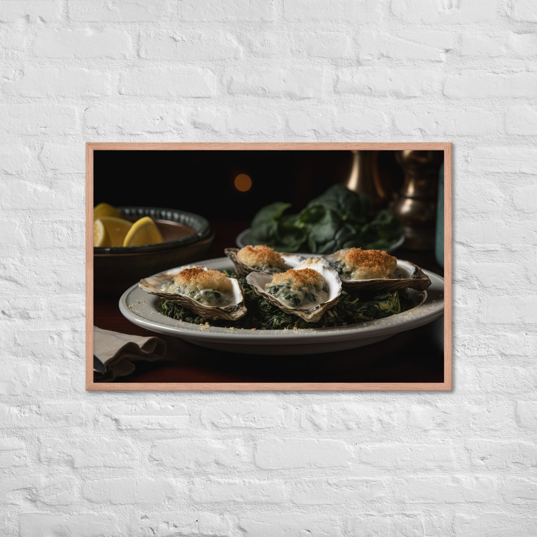 Blue Point Oysters Rockefeller Framed poster 🤤 from Yumify.AI