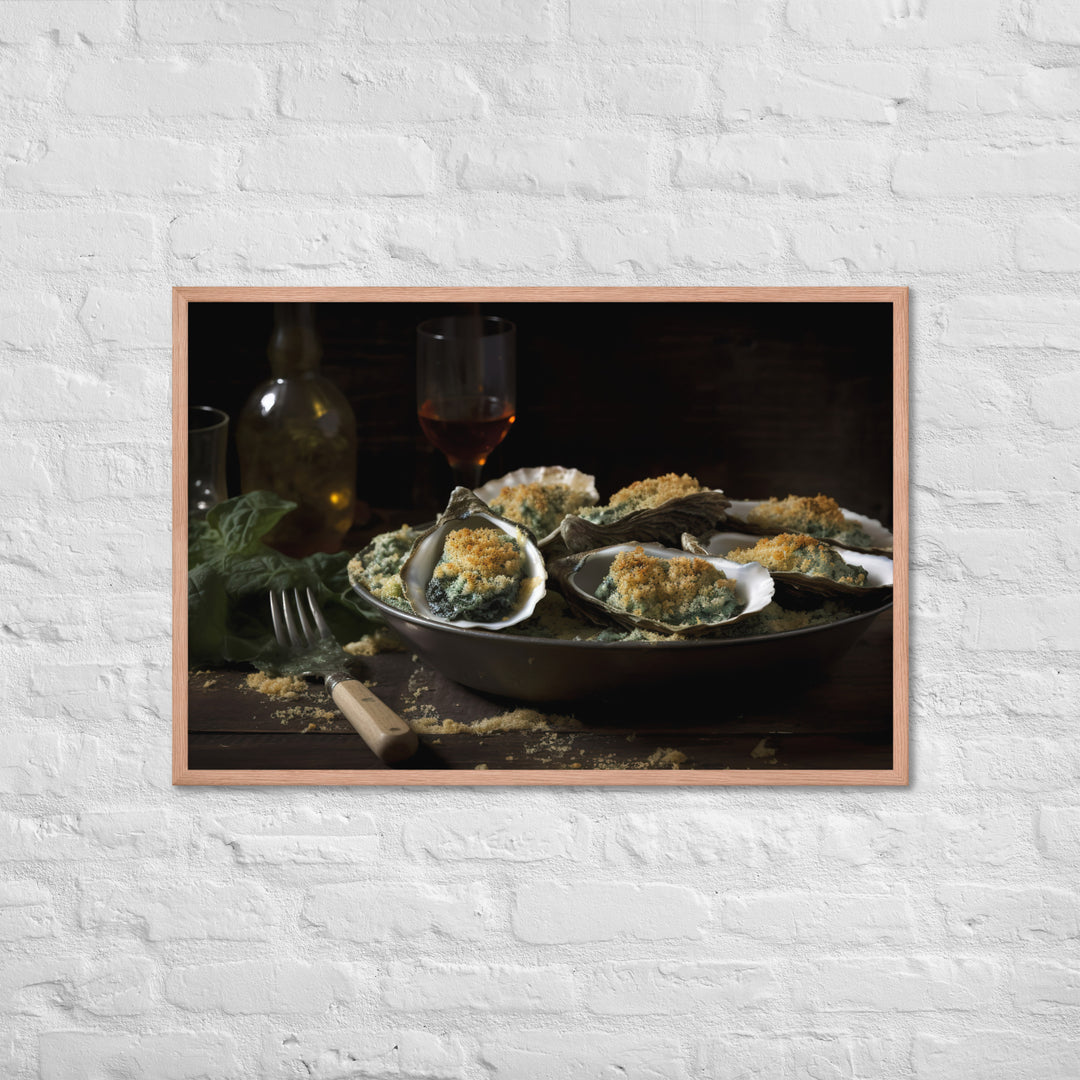 Blue Point Oysters Rockefeller Framed poster 🤤 from Yumify.AI