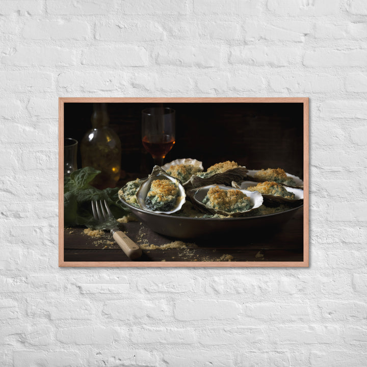 Blue Point Oysters Rockefeller Framed poster 🤤 from Yumify.AI