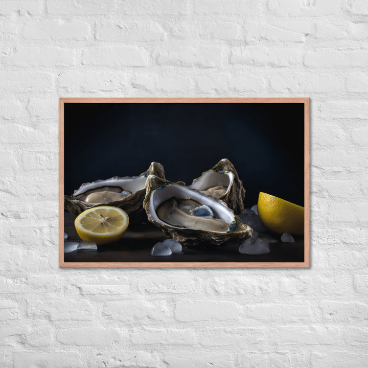 Blue Point Oysters on the Half Shell Framed poster 🤤 from Yumify.AI